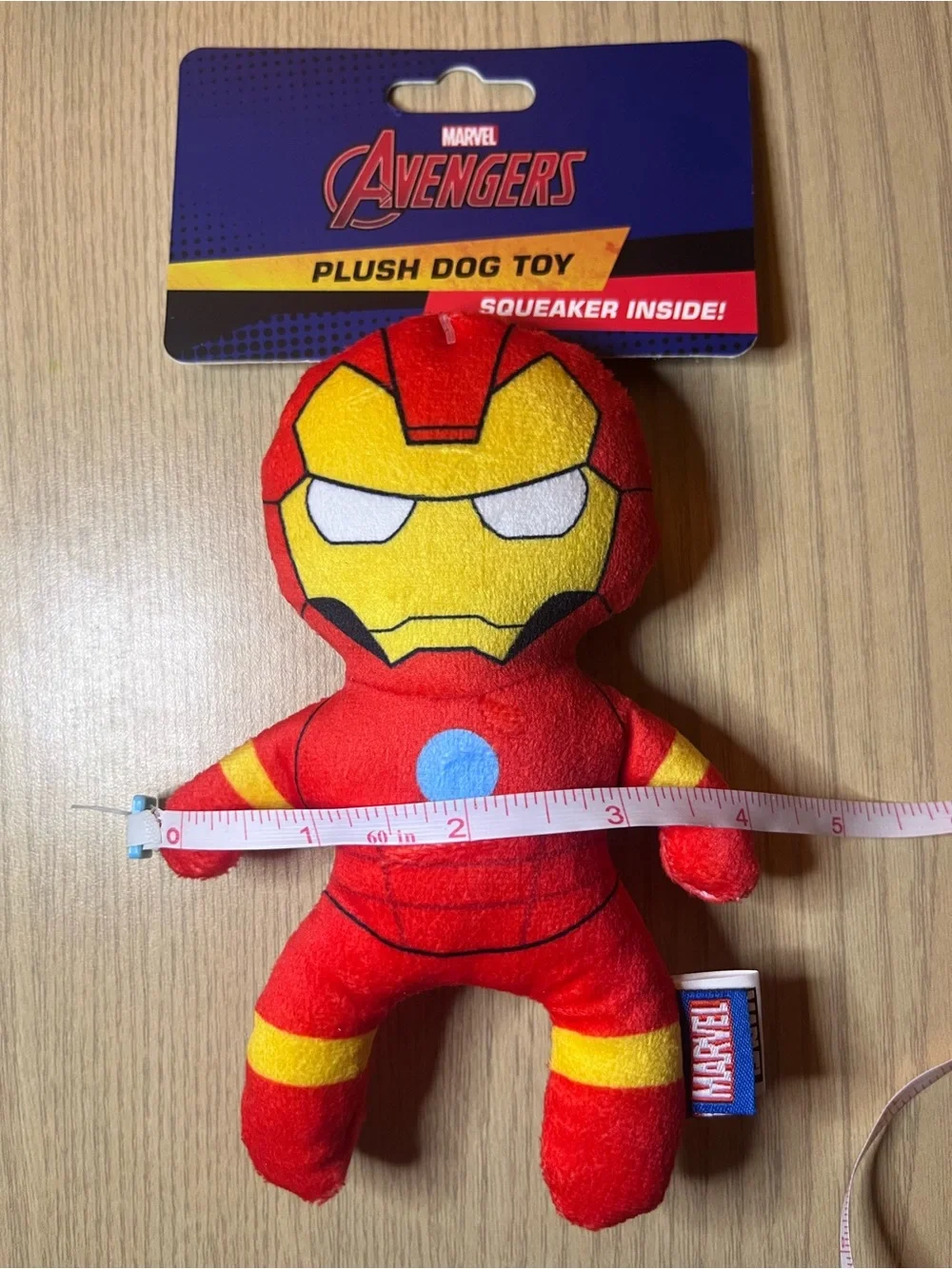Marvel Avengers Iron Man Plush Dog Toy Squeaker NWT 6 Inch